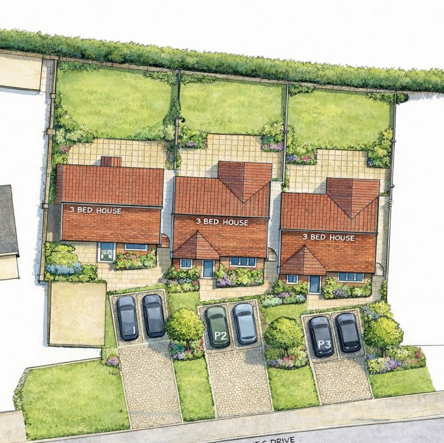 Minimum plot size to build a house in the UK example small residential plot in Essex
